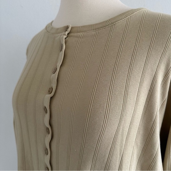 WRAP London 100% Cotton Ribbed Button Up Long Sleeve Top L - Picture 5 of 10